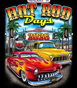 2026 Henderson Hot Rod Day Car Show T-Shirt BLACK HOODIE . PREORDER ONLY
